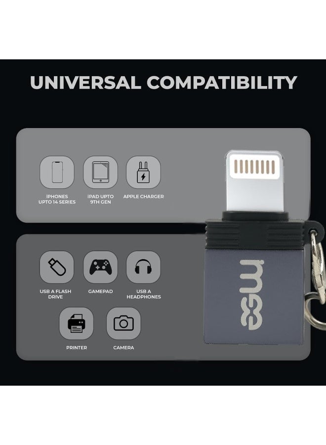 آیمی محول iMee USB-A إلى Lightning OTG IM-230 | محول نقل بيانات وشحن USB 3.0 | موصل صغير من سبائك الألومنيوم مع حبل تعليق | متوافق مع أجهزة iPhone و iPad و Lightning - Image 2